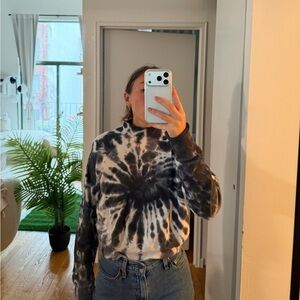 Love, Fire Monochrome Tie-Dye Top